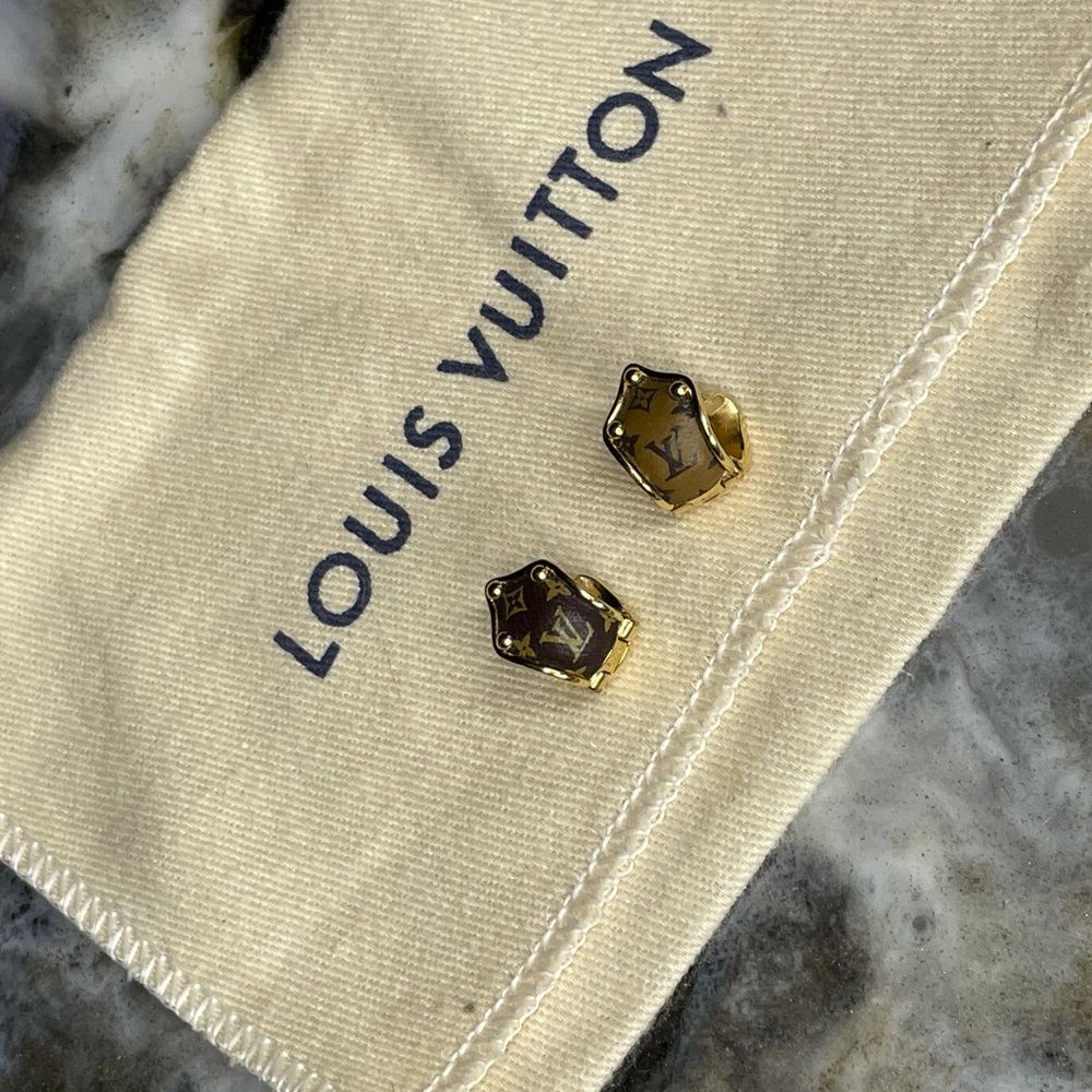 Louis Vuitton NanoGram Clip Earrings